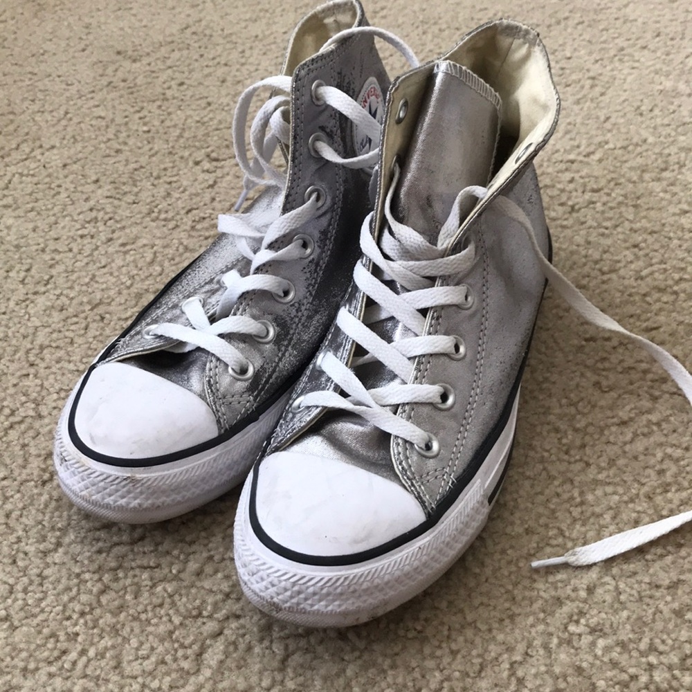 Silver Hightop Converse